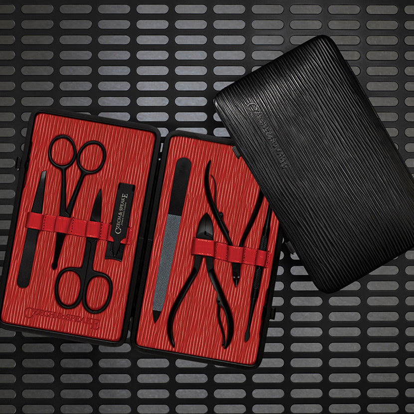 Manicure Set - Black & Red with Teflon