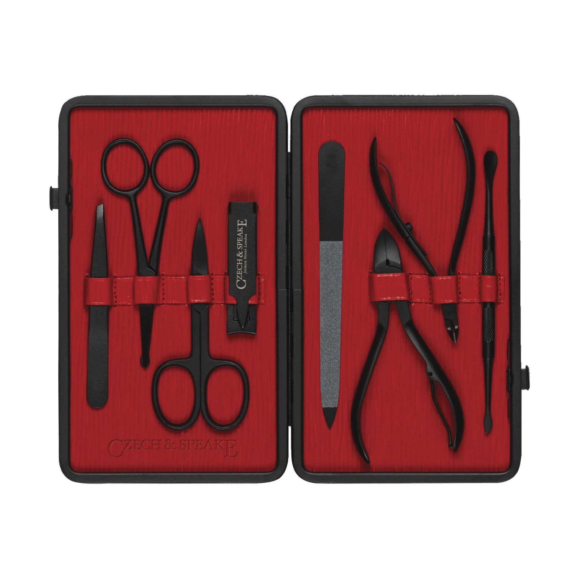 Manicure Set - Black & Red with Teflon