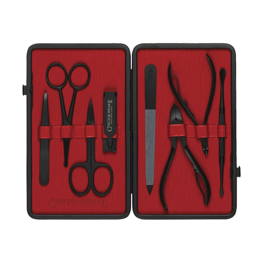 Manicure Set - Black & Red with Teflon
