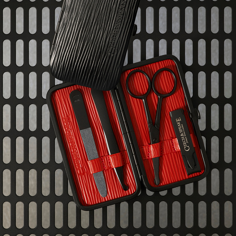 Air-Safe Manicure Set - Black & Red with Teflon
