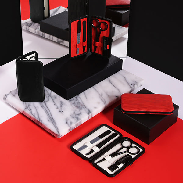 Air-Safe Manicure Set - Black & Red with Teflon
