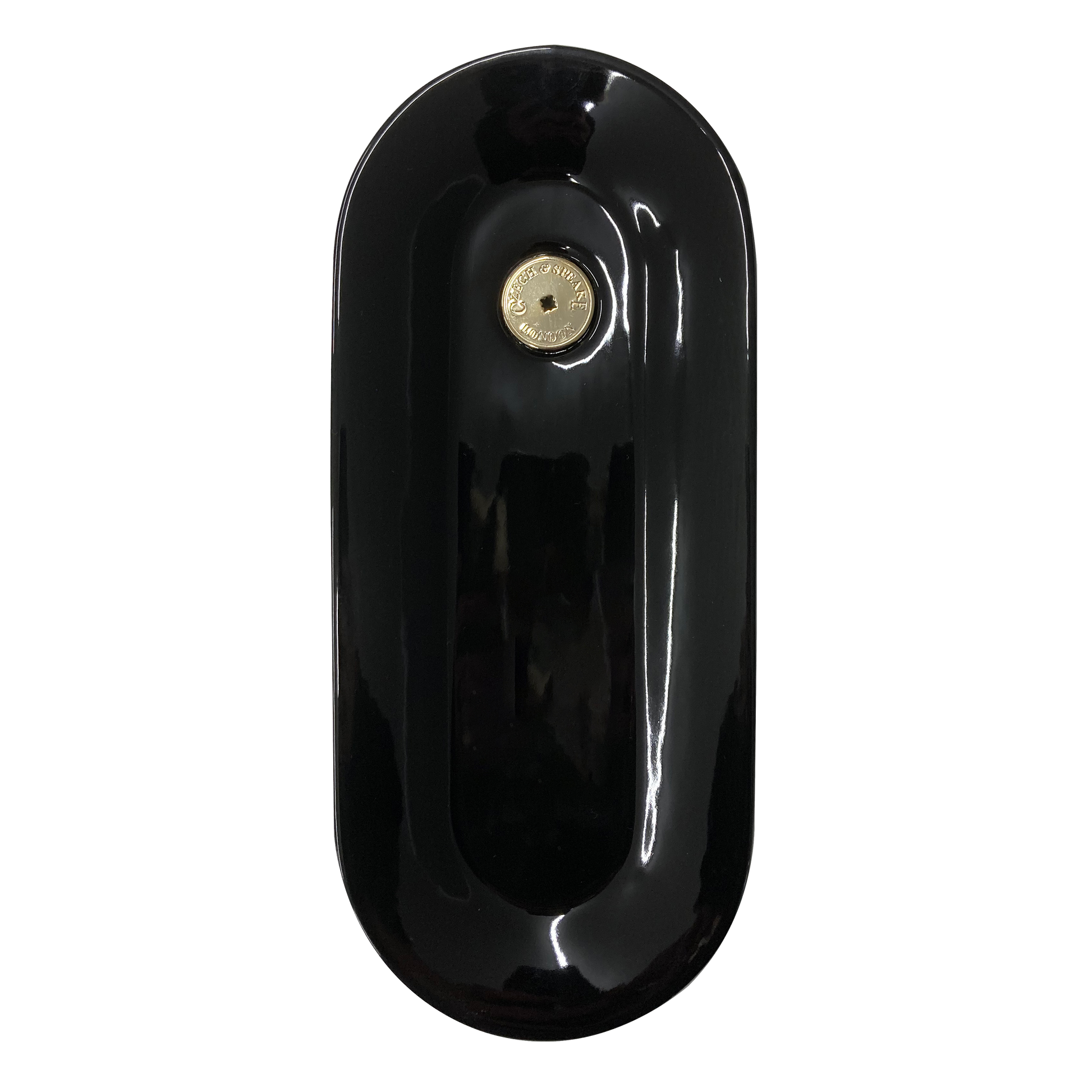 Black Incense Stick Dish with Gold Tag