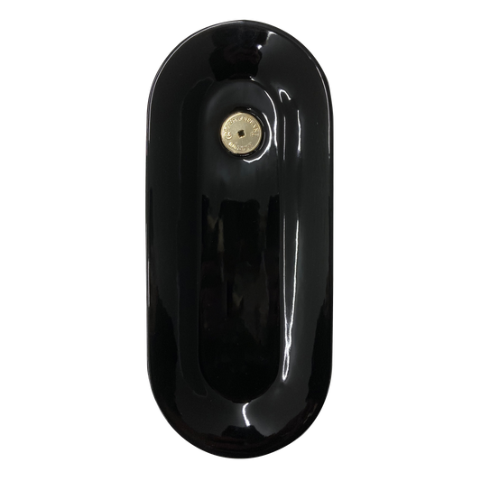Black Incense Stick Dish with Gold Tag