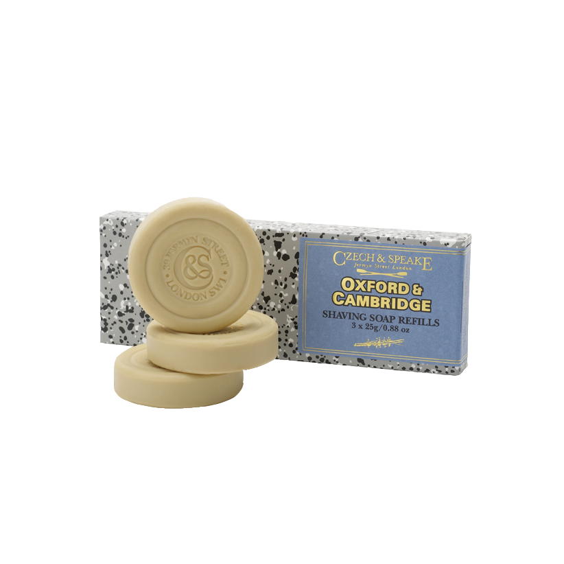 Oxford & Cambridge Travel Shaving Soap 3-Piece 25g Set