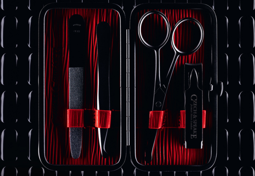 Air-Safe Manicure Set - Black & Red with Teflon