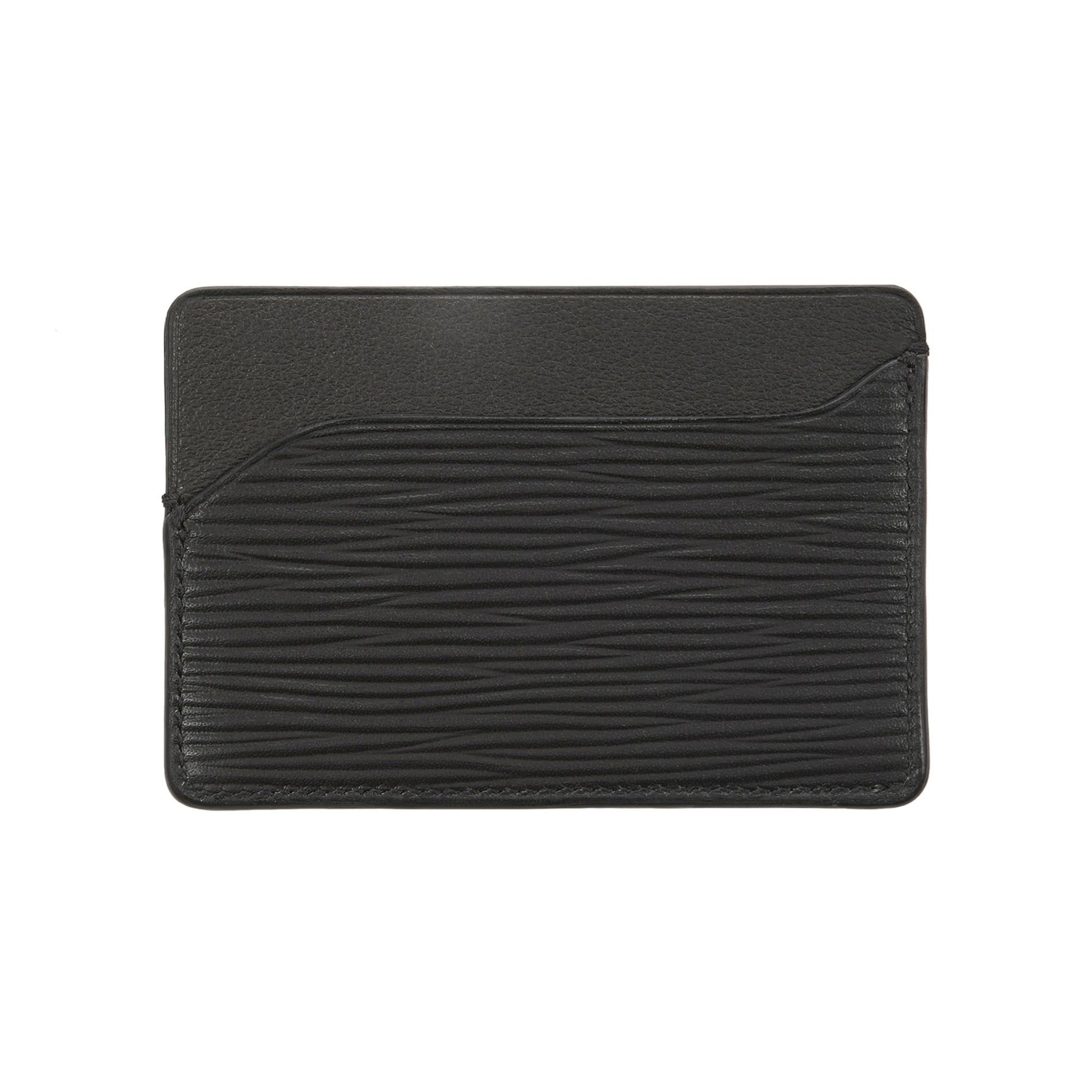 Triple Card Holder In Black Leather